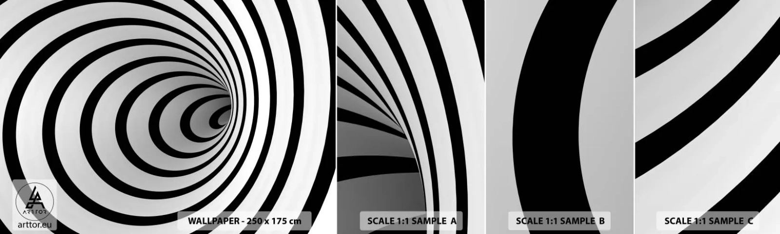 Fototapet Prov Standard Eco - Kan du inte motstå? - Abstraktion, 3D, Virvel - 100x30 cm