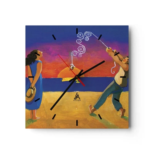 Väggklocka - Klocka på glas - Mer än en stjärna från himlen - 30x30 cm