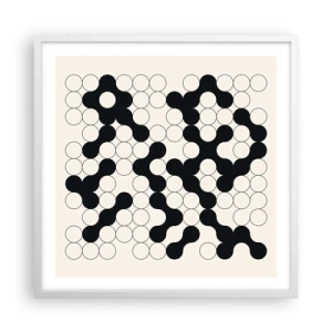 Affisch i vit ram - Kinesiskt spel - variation - 60x60 cm