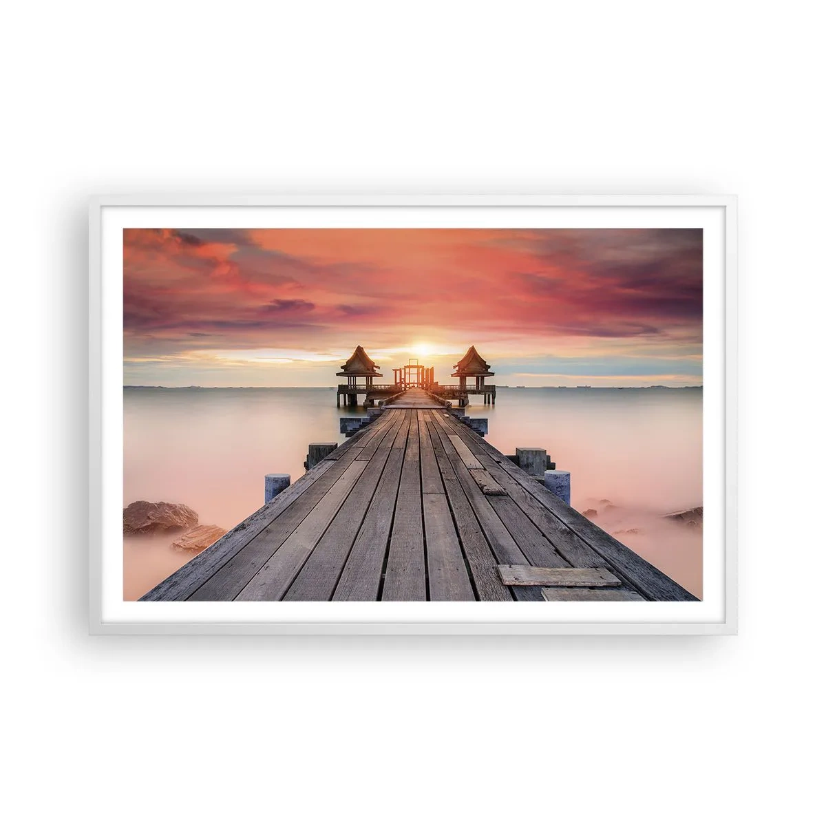 Affisch i vit ram - Skymning i öst - 91x61 cm