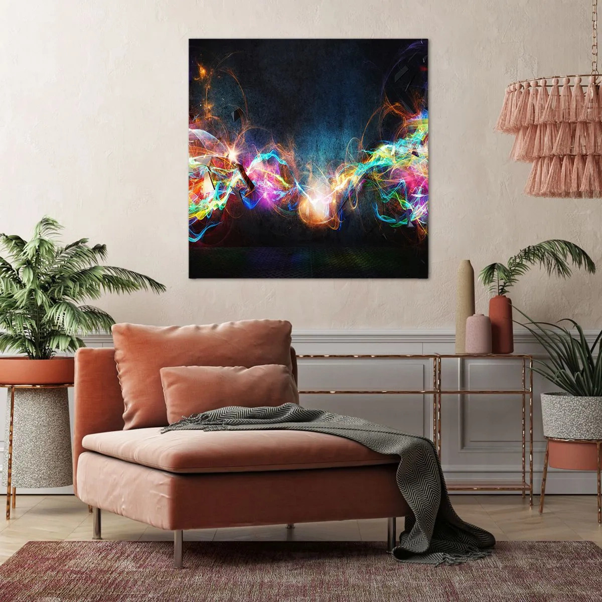 Canvastavla - Bild på duk - Glatt mot mörkret - 70x70 cm