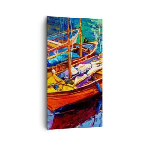 Canvastavla - Bild på duk - På ett färgtjockt vatten - 55x100 cm