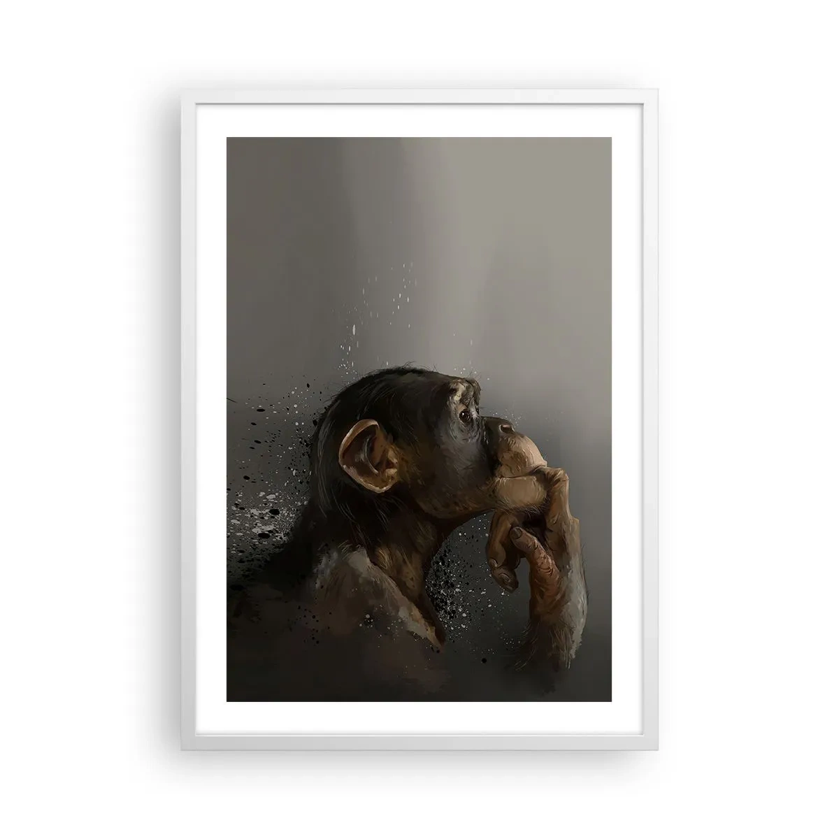 Affisch i vit ram - Säkert en tänkare - 50x70 cm