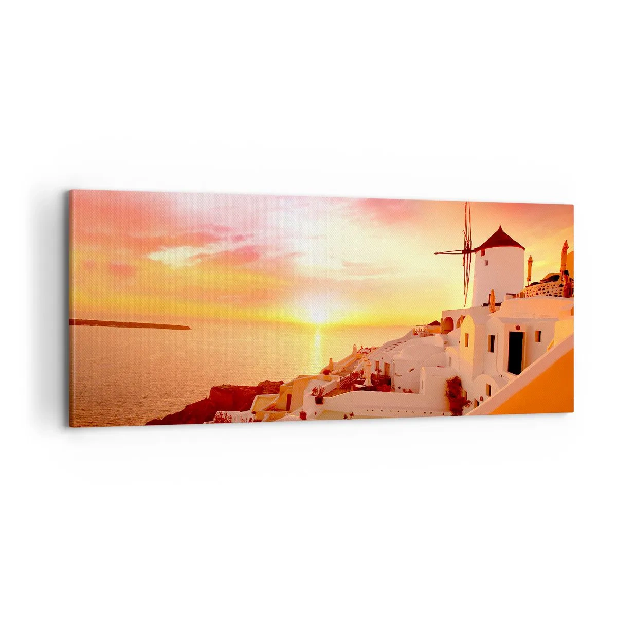 Canvastavla - Bild på duk - Smälta sig in i vitt och guld - 100x40 cm