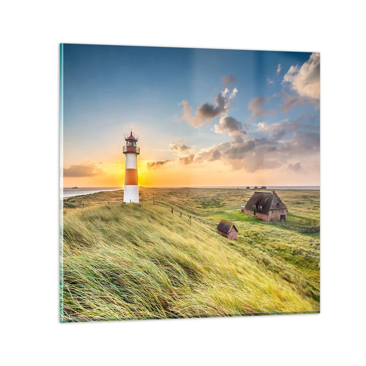 Glastavla - Bild på glas - Mellan vågorna - 40x40 cm