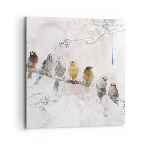 Canvastavla - Bild på duk - Bevingat möte - 60x60 cm