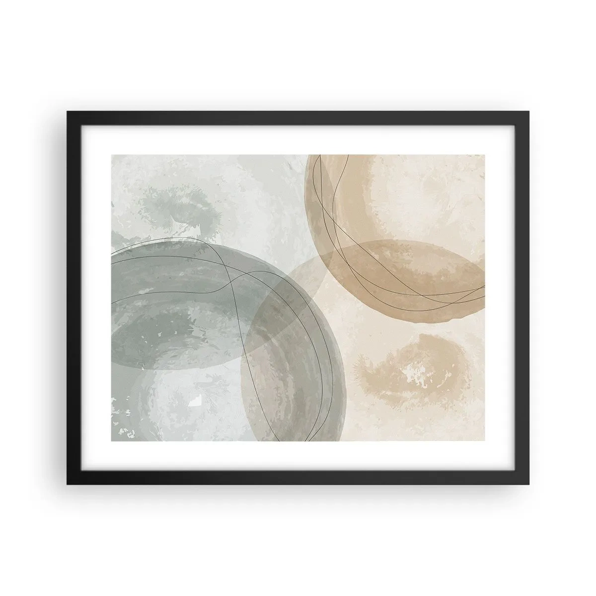 Affisch i svart ram - Världars samspel - 50x40 cm