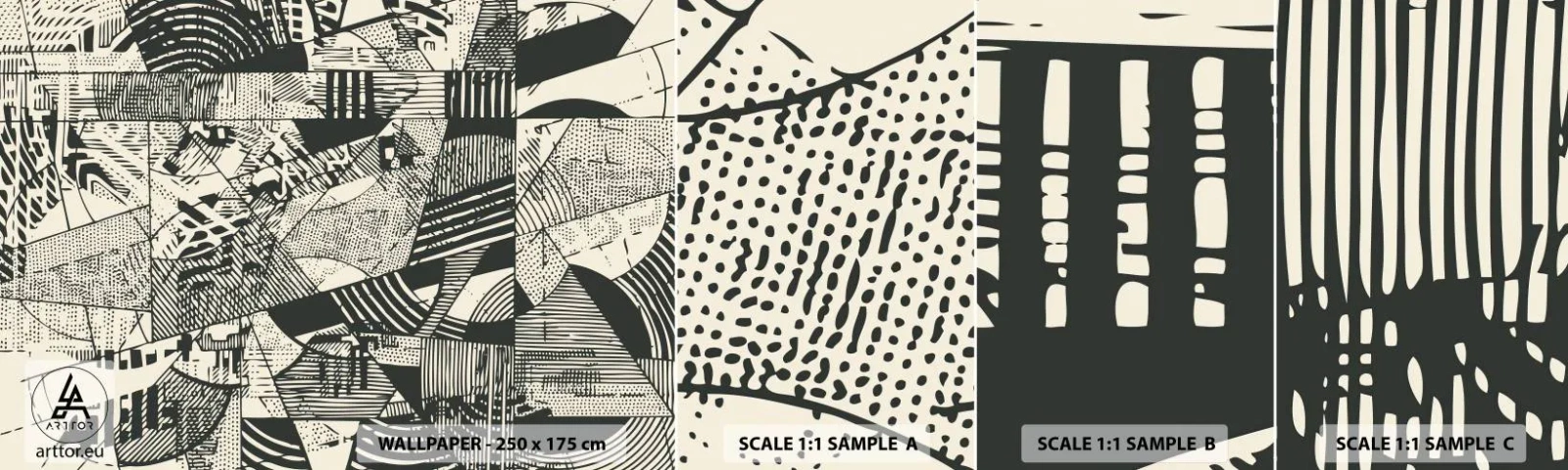 Fototapet Prov Standard Eco - Nutidens dynamik - Abstraktion, Årgång, Grafik - 100x30 cm