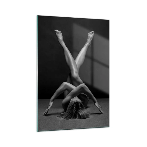 Glastavla - Bild på glas - Nakenhetens geometri - 50x70 cm
