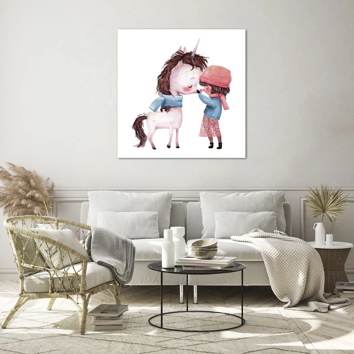 Glastavla - Bild på glas - Vintersaga - 50x50 cm