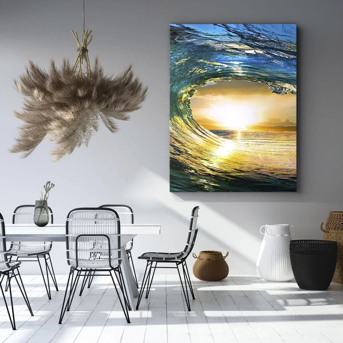 Canvastavla - Bild på duk - I smaragd-guld kristall - 45x80 cm