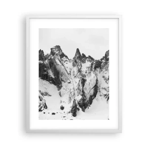 Affisch i vit ram - Granitfarlig bergsrygg - 40x50 cm