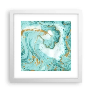 Affisch i vit ram - Under stora vågen från Edo-tiden - 30x30 cm