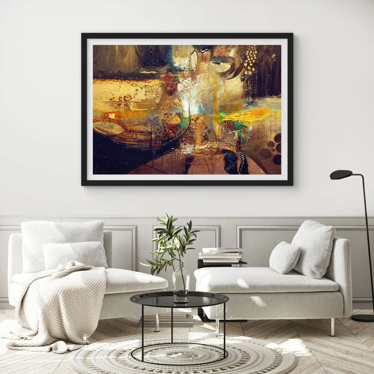 Affisch i svart ram - Kallt, varmare, hett - 100x70 cm