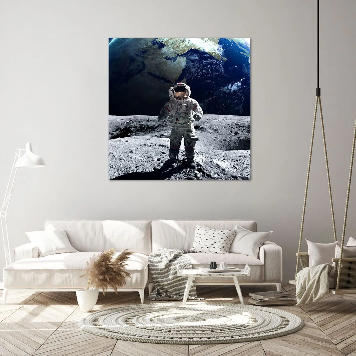 Canvastavla - Bild på duk - Hälsningar från månen - 30x30 cm