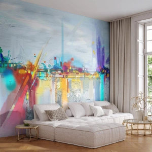 Fototapet på mått Premium Canvas - Glädjens bro över livets flod - Abstraktion, Bit, Surrealism
