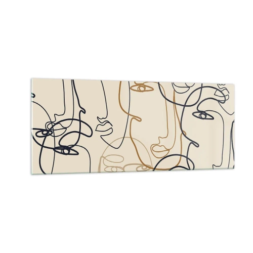 Glastavla - Bild på glas - Mångfaldigad porträtt - 100x40 cm