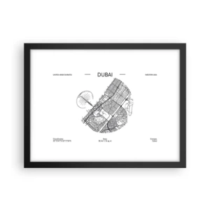 Affisch i svart ram - Dubais anatomi - 40x30 cm