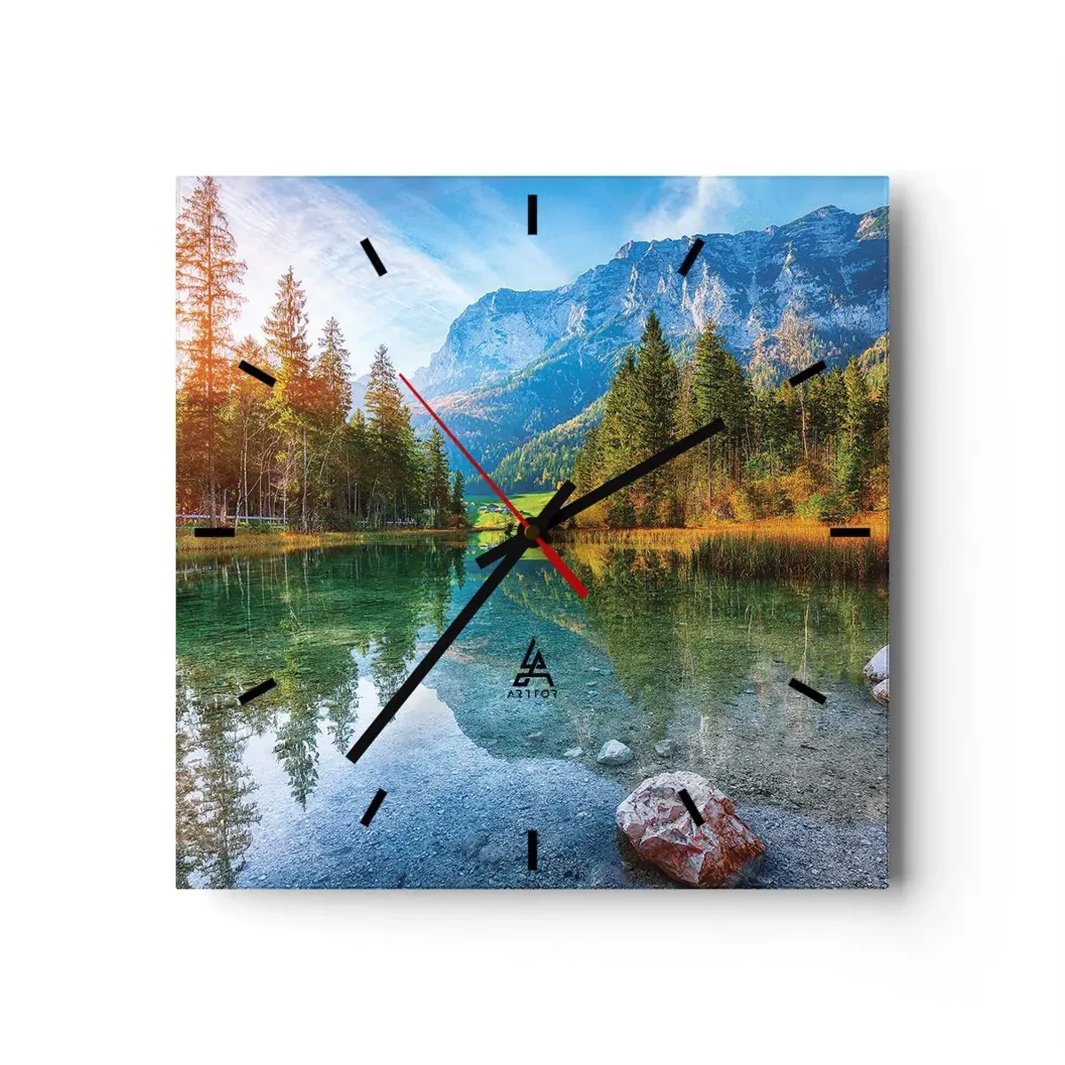 Väggklocka - Klocka på glas - Höstens mildhet - 40x40 cm