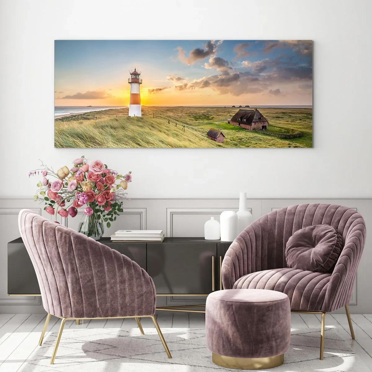 Glastavla - Bild på glas - Mellan vågorna - 120x50 cm