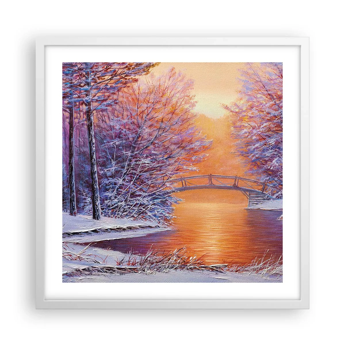 Affisch i vit ram - Låt oss mötas här - 50x50 cm