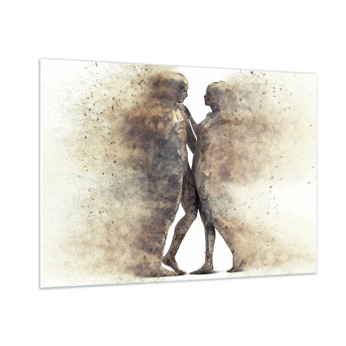 Glastavla - Bild på glas - Uppstådda ur aska för att älska - 100x70 cm