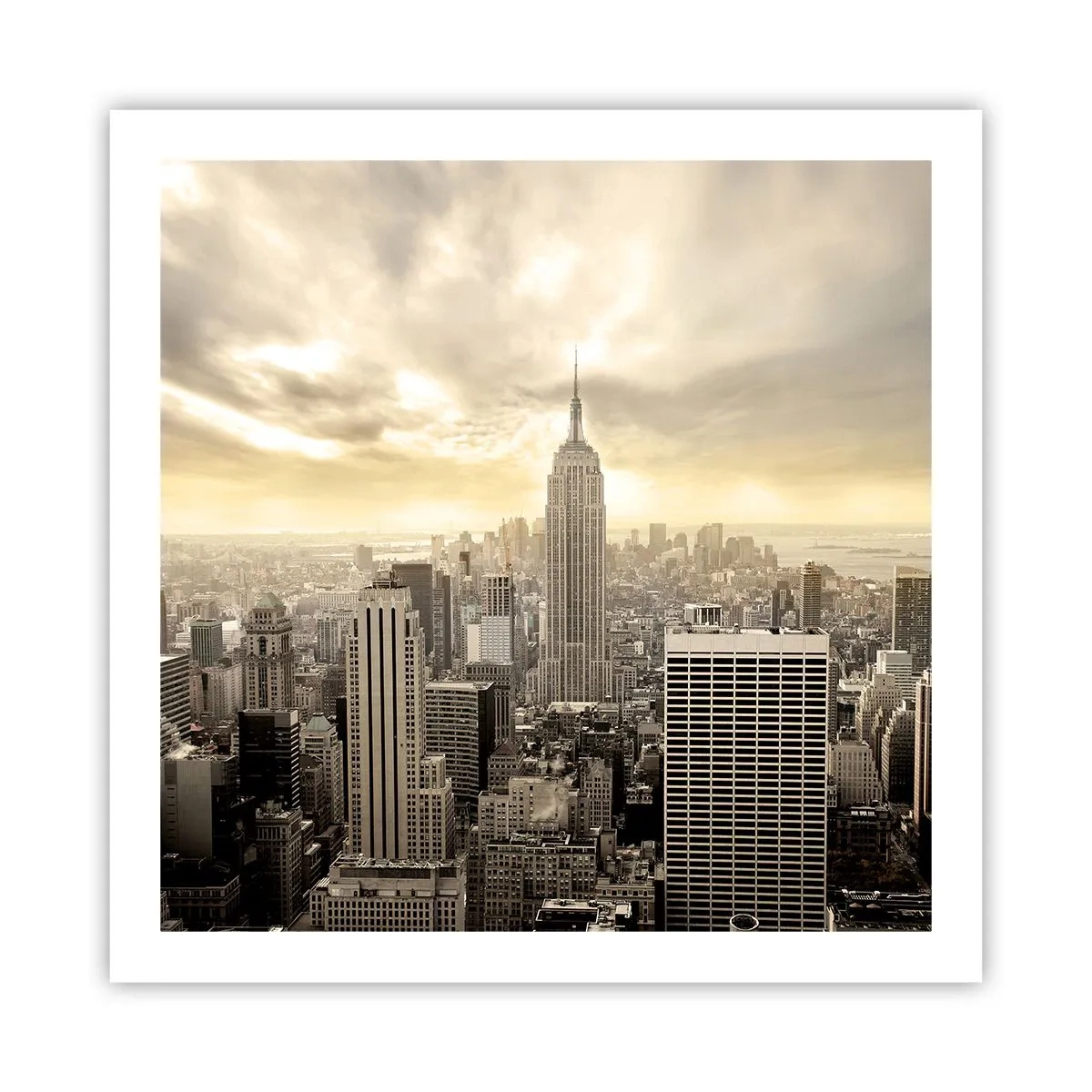 Affisch - New York i grånyanser - 60x60 cm
