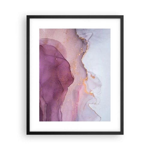 Affisch i svart ram - Lila och violett vågor - 40x50 cm