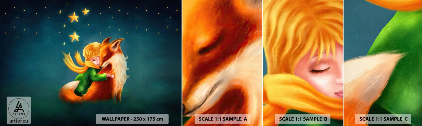 Fototapet Prov Standard Eco - Lilla prinsen - För barn, Räv, Pojke - 100x30 cm