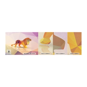 Provbit av fototapet Premium Canvas - Diamantkung - Djur, Lejon, Geometrisk figur - 100x30 cm