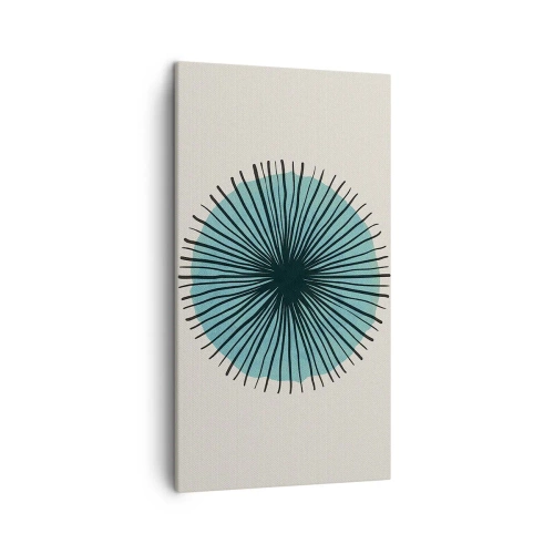 Canvastavla - Bild på duk - Radier mot blått - 45x80 cm