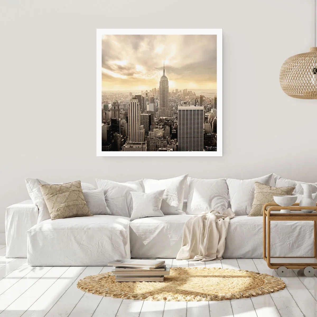 Affisch - New York i grånyanser - 60x60 cm