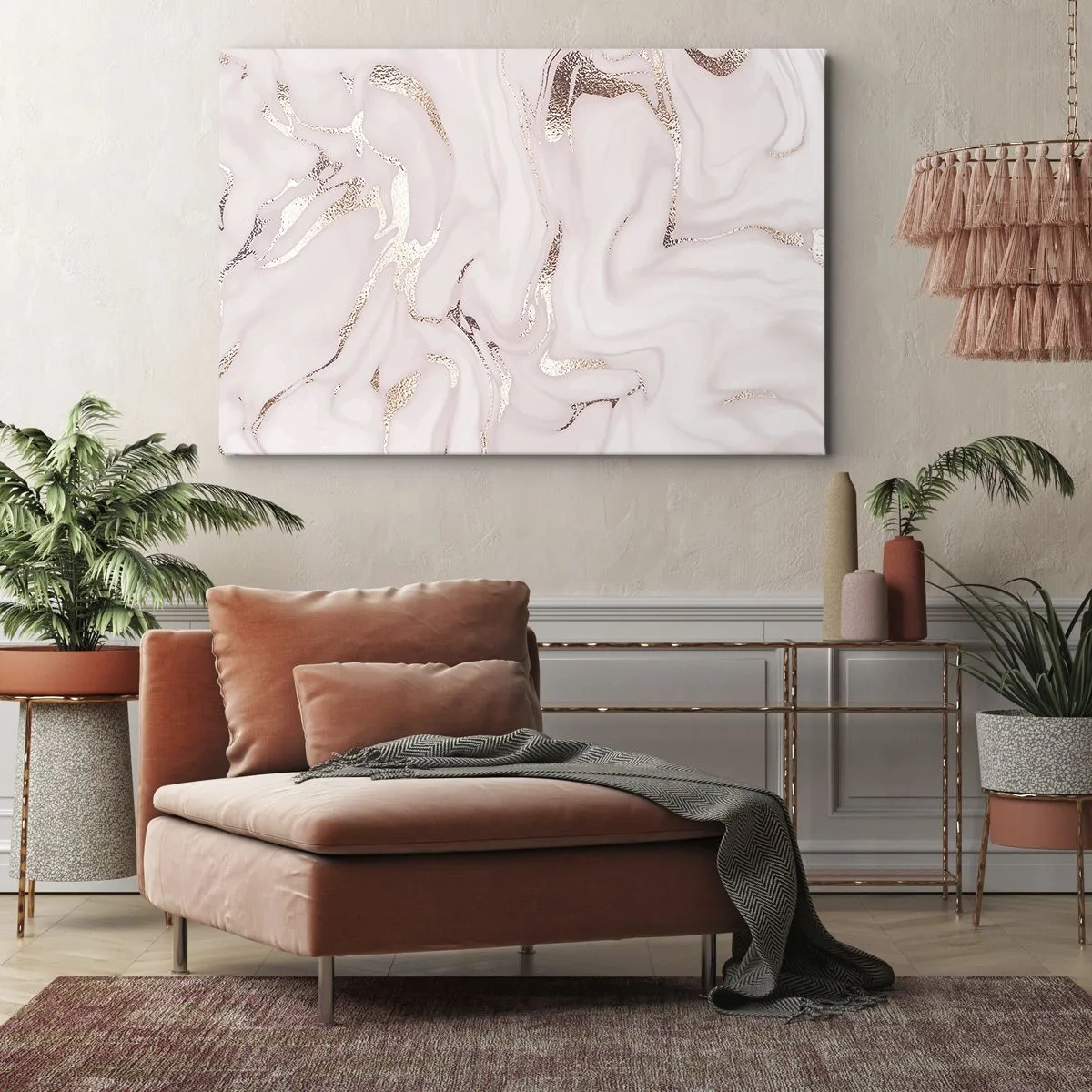 Canvastavla - Bild på duk - Rosa raseri - 70x50 cm