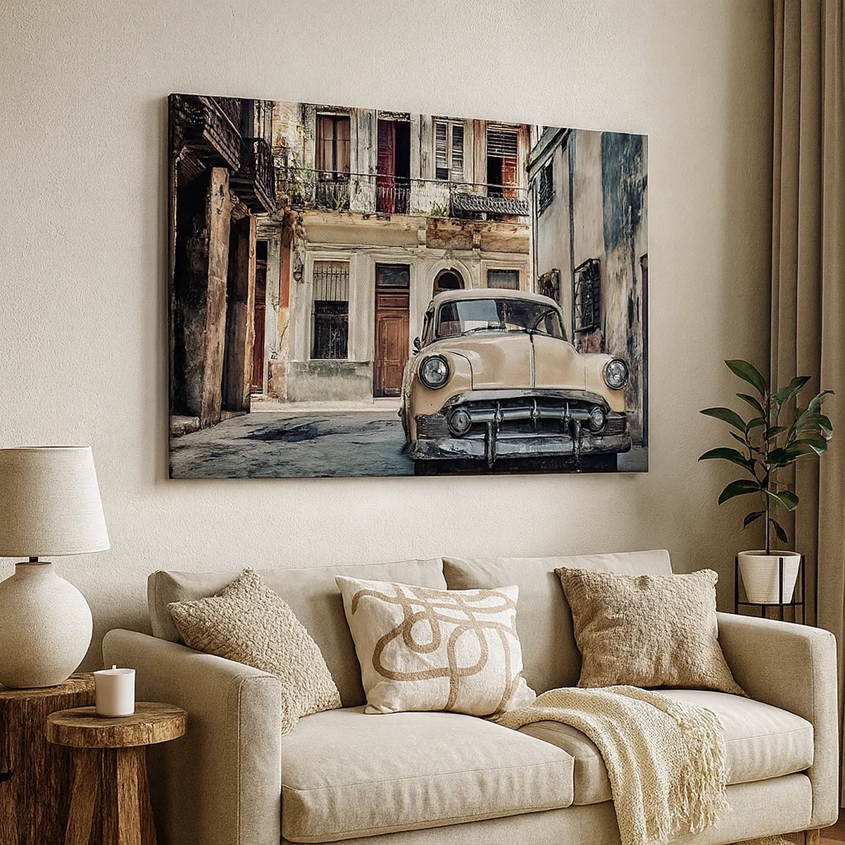 Canvastavla - Bild på duk - Siesta i Havana - 30x30 cm