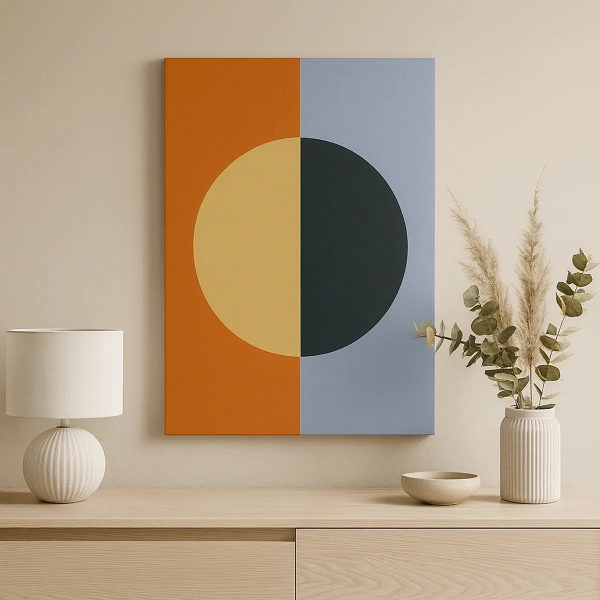 Canvastavla - Bild på duk - Komposition av värme och kyla - 50x70 cm