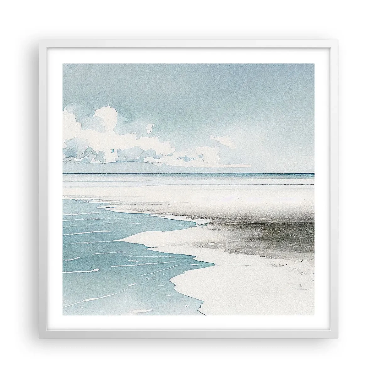 Affisch i vit ram - Milt tidvatten - 60x60 cm