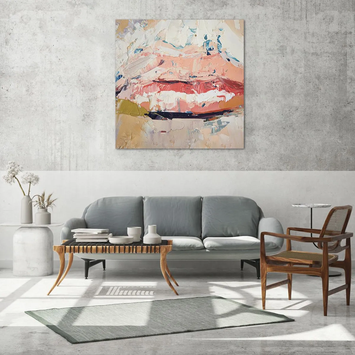 Glastavla - Bild på glas - Väcker sinnen - 70x70 cm