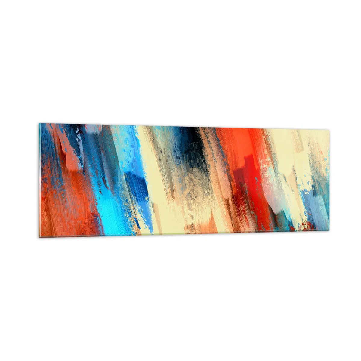 Glastavla - Bild på glas - Färgkaskad - 90x30 cm