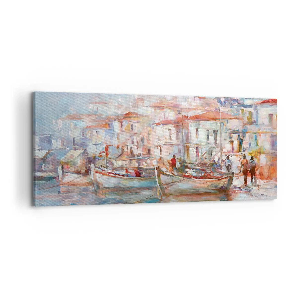 Canvastavla - Bild på duk - Pastellfärgad semester - 100x40 cm