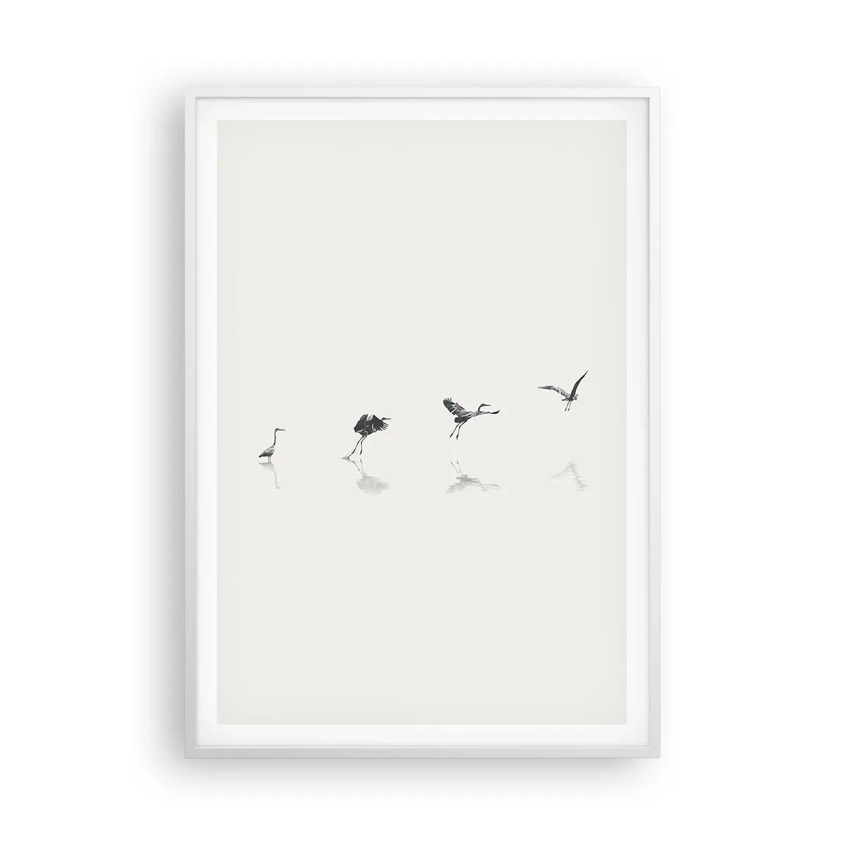 Affisch i vit ram - Fyra enkla steg - 70x100 cm