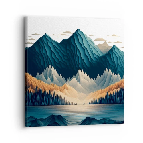 Canvastavla - Bild på duk - Perfekt bergslandskap - 30x30 cm