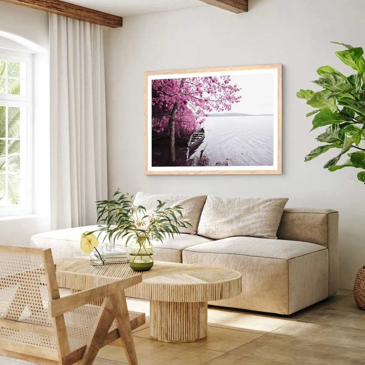 Affisch i ram av ljusek - I rosa tystnad - 50x40 cm