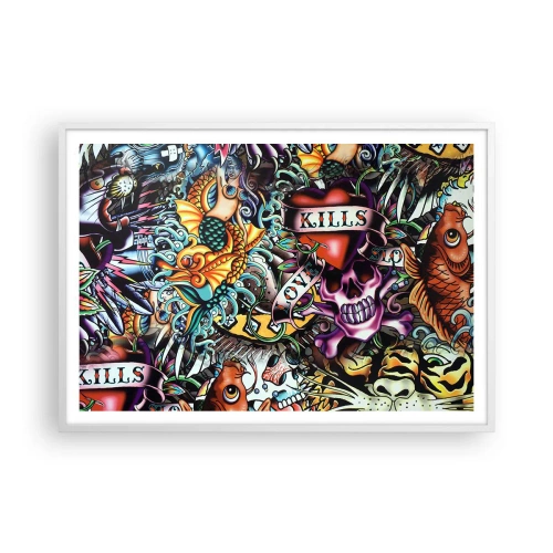Affisch i vit ram - Tatuerarens dröm - 100x70 cm