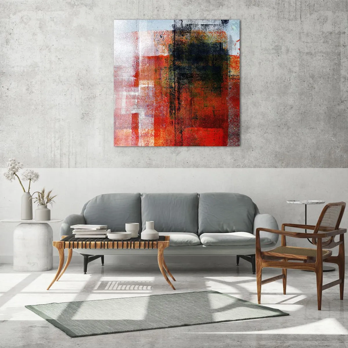 Glastavla - Bild på glas - Glödande komposition - 60x60 cm