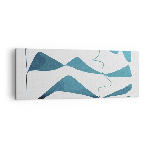 Canvastavla - Bild på duk - Abstraktion: en turkos förening - 140x50 cm