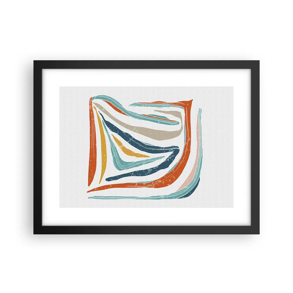 Affisch i svart ram - Vänligt leende abstraktion - 40x30 cm