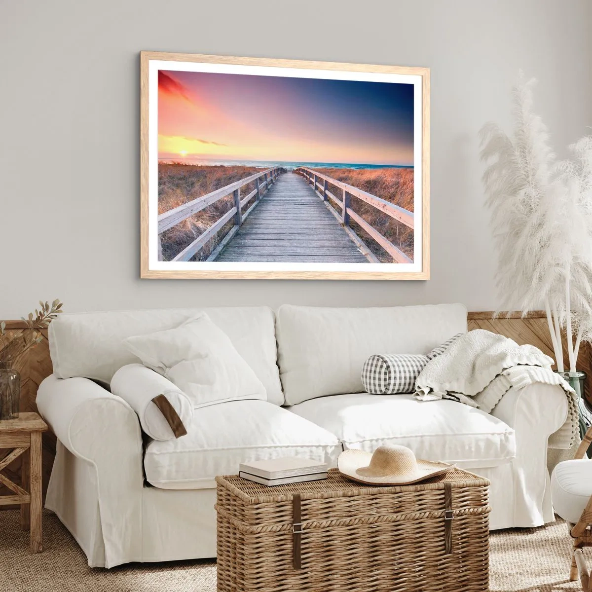 Affisch i ram av ljusek - Kvällssken i Östersjön - 70x50 cm