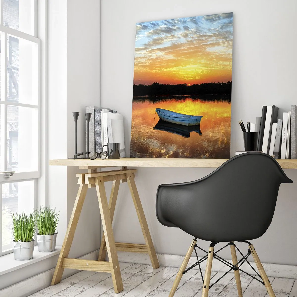 Glastavla - Bild på glas - Titta, lyssna, fundera - 50x70 cm