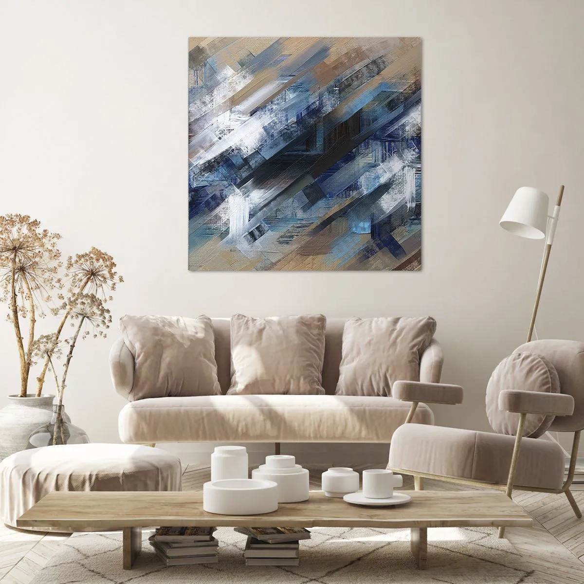 Canvastavla - Bild på duk - På en blå sluttning - 60x60 cm