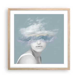 Affisch i ram av ljusek - Med huvudet i molnen - 50x50 cm